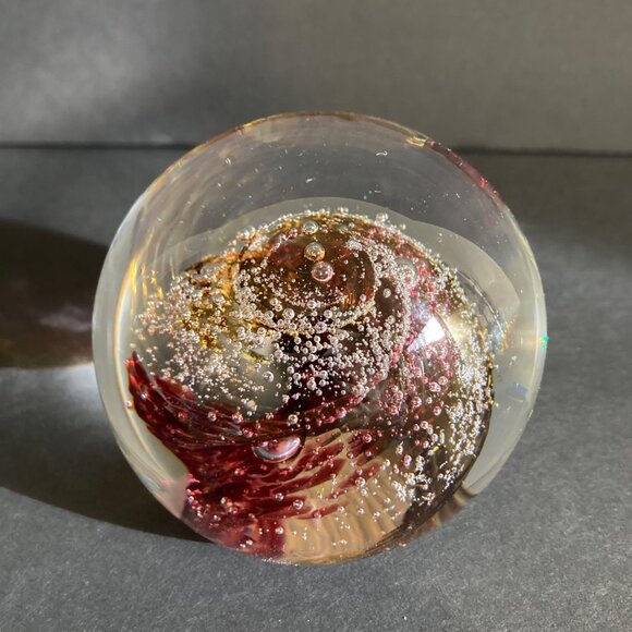 Evolution by Waterford Cosmic Fire Blown Glass Round Paperweight - Picture 4 of 8